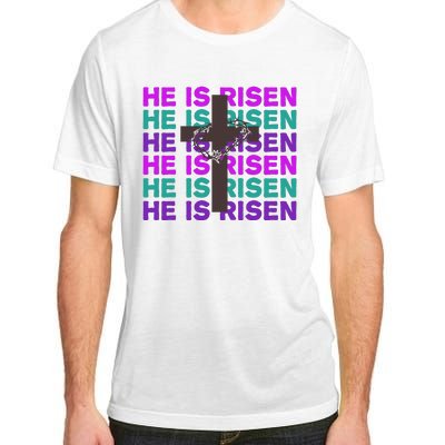 He Is Risen Retro Cross Easter Adult ChromaSoft Performance T-Shirt