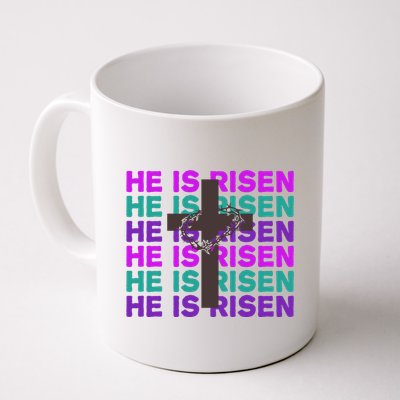 He Is Risen Retro Cross Easter Mug