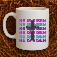 He Is Risen Retro Cross Easter Mug