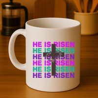 He Is Risen Retro Cross Easter Mug