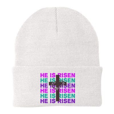 He Is Risen Retro Cross Easter Beanie