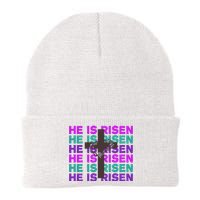 He Is Risen Retro Cross Easter Knit Cap Winter Beanie