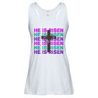 He Is Risen Retro Cross Easter Ladies Essential Flowy Tank