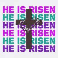 He Is Risen Retro Cross Easter Flatbill Hat