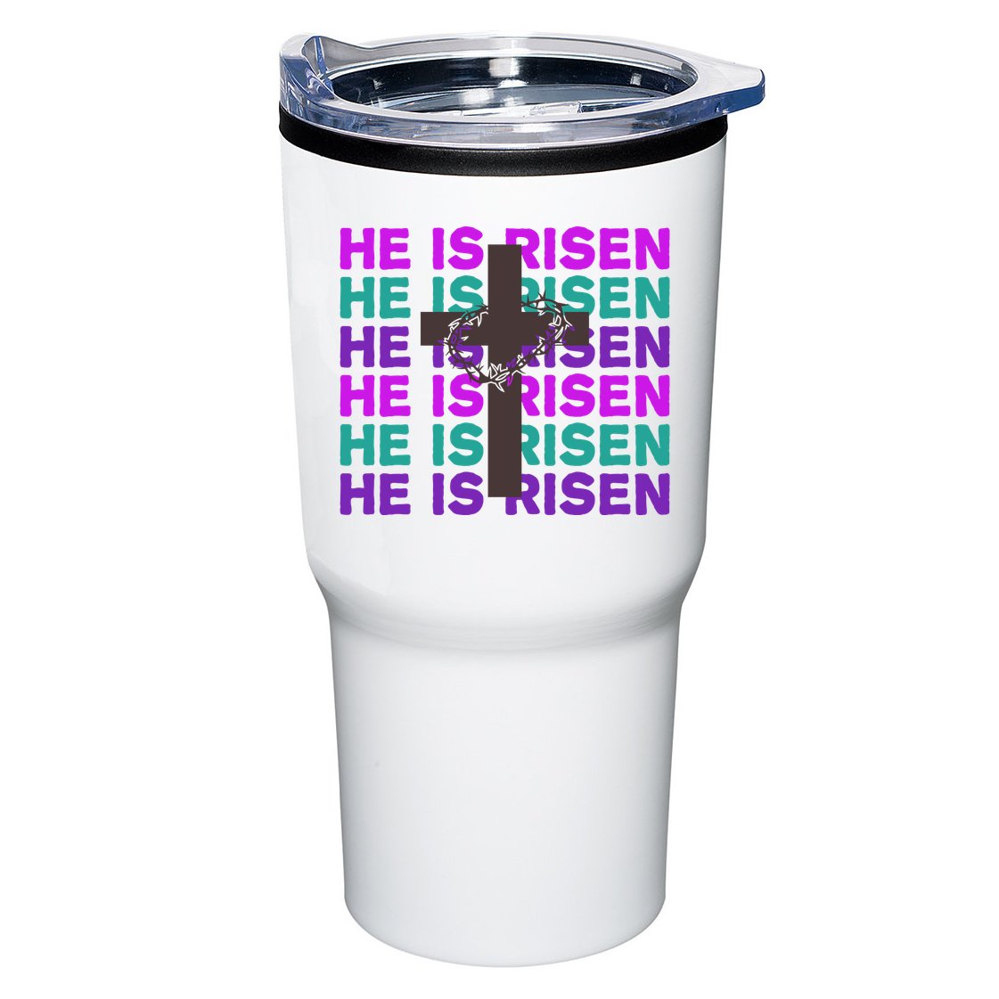 He Is Risen Retro Cross Easter Tumbler