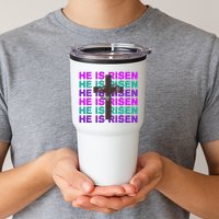 He Is Risen Retro Cross Easter Tumbler