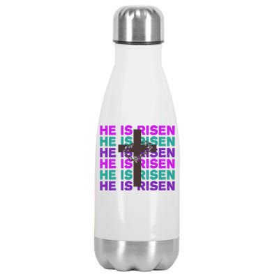 He Is Risen Retro Cross Easter Stainless Steel Insulated Water Bottle