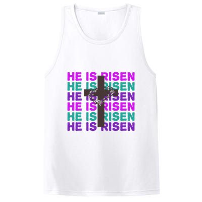 He Is Risen Retro Cross Easter PosiCharge Competitor Tank