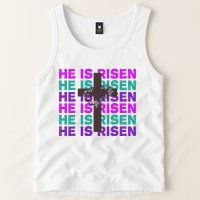 He Is Risen Retro Cross Easter Tank Top