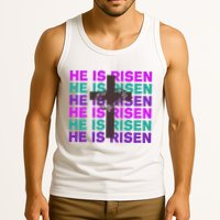 He Is Risen Retro Cross Easter Tank Top