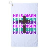He Is Risen Retro Cross Easter Golf Towel
