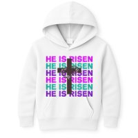 He Is Risen Retro Cross Easter Kids Hoodie