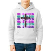He Is Risen Retro Cross Easter Kids Hoodie