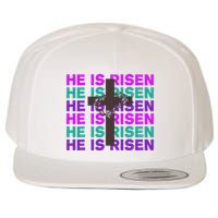 He Is Risen Retro Cross Easter Wool Snapback Cap