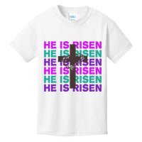 He Is Risen Retro Cross Easter Kids T-Shirt