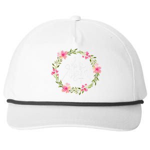 He Is Risen Jesus Christian Happy Easter Floral Wreath Snapback Five-Panel Rope Hat