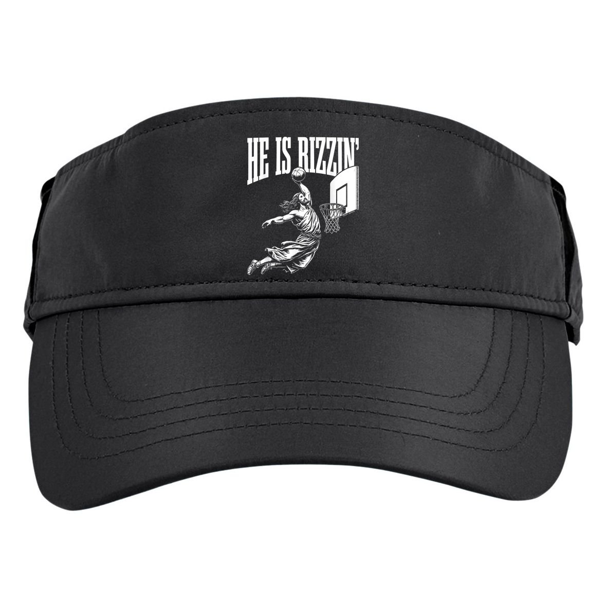 He Is Rizzin Funny Jesus Basketball Meme Adult Drive Performance Visor