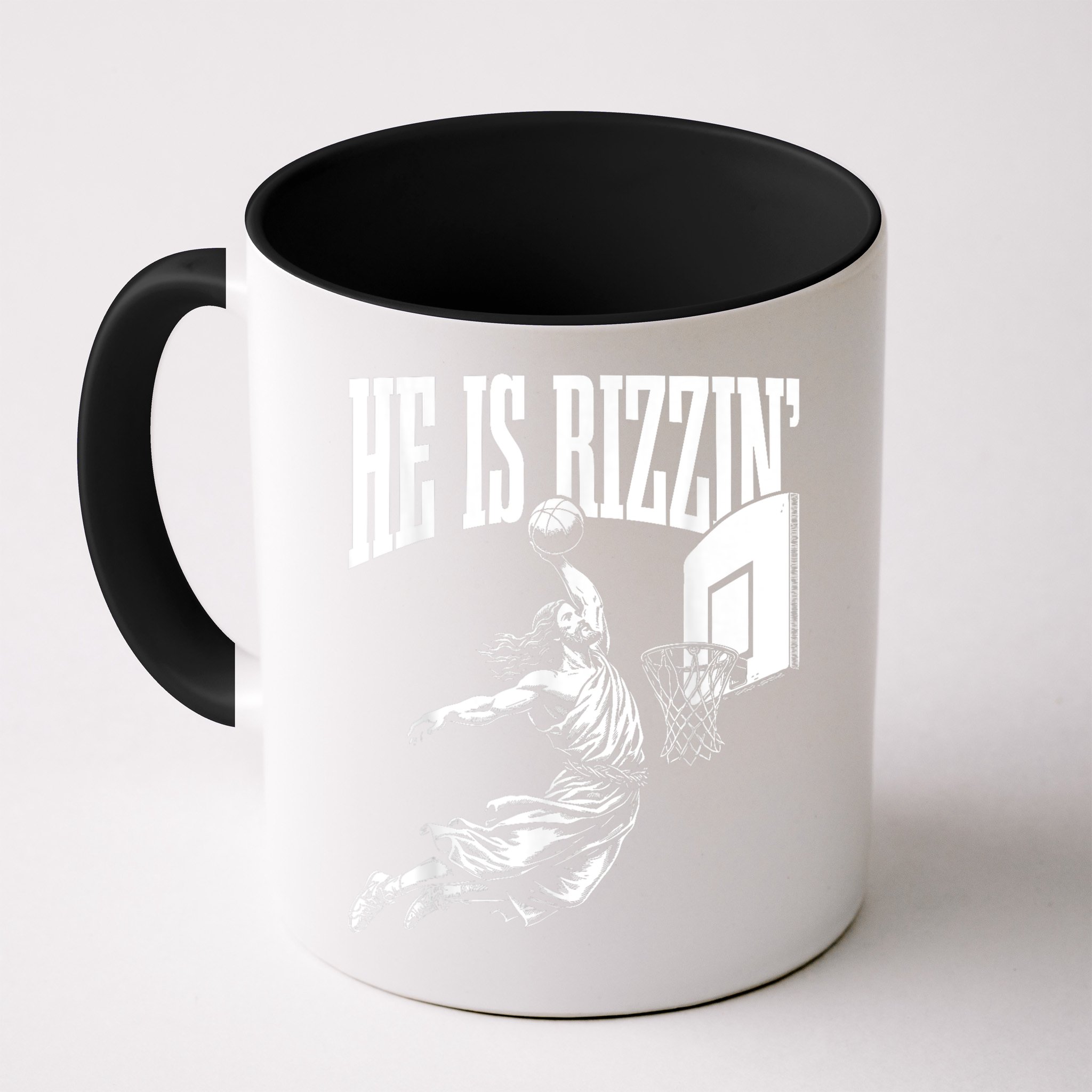 He Is Rizzin Funny Jesus Basketball Meme Mug