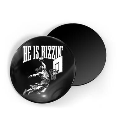 He Is Rizzin Funny Jesus Basketball Meme Magnet