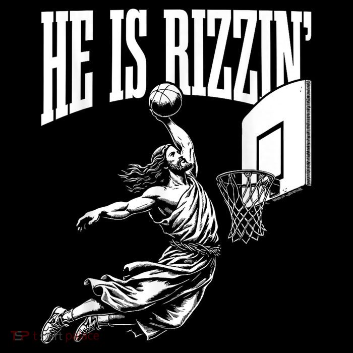 He Is Rizzin Funny Jesus Basketball Meme Youth Performance Sprint T-Shirt