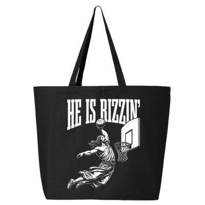 He Is Rizzin Funny Jesus Basketball Meme 25L Jumbo Tote