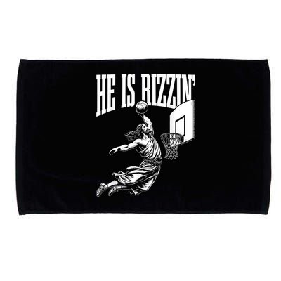 He Is Rizzin Funny Jesus Basketball Meme Microfiber Hand Towel