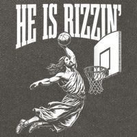 He Is Rizzin Funny Jesus Basketball Meme Cotton Canvas Backpack