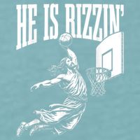 He Is Rizzin Funny Jesus Basketball Meme Sueded Cloud Jersey T-Shirt