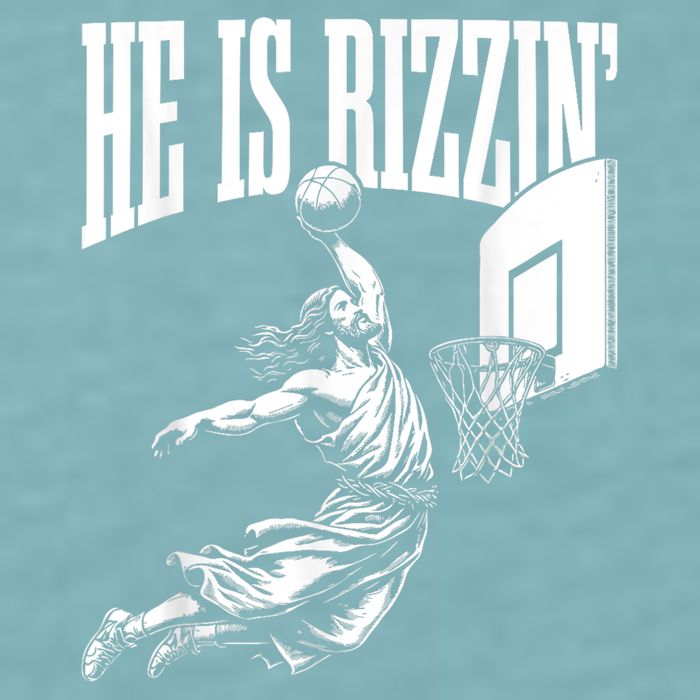 He Is Rizzin Funny Jesus Basketball Meme Sueded Cloud Jersey T-Shirt