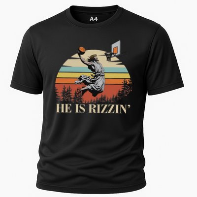 He Is Rizzin Jesus Playing Basketball Funny Easter Day Performance Shirt