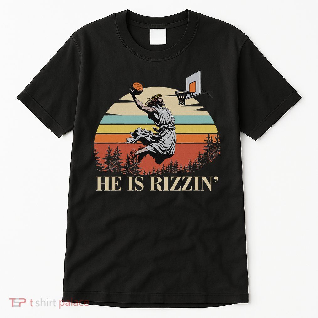 He Is Rizzin Jesus Playing Basketball Funny Easter Day Tall T-Shirt