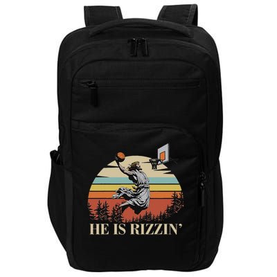 He Is Rizzin Jesus Playing Basketball Funny Easter Day Impact Tech Backpack