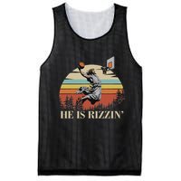 He Is Rizzin Jesus Playing Basketball Funny Easter Day Mesh Reversible Basketball Jersey Tank