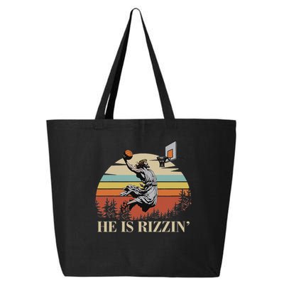 He Is Rizzin Jesus Playing Basketball Funny Easter Day 25L Jumbo Tote