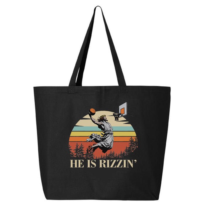He Is Rizzin Jesus Playing Basketball Funny Easter Day 25L Jumbo Tote