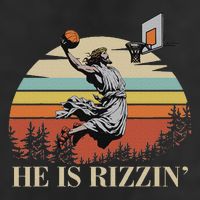 He Is Rizzin Jesus Playing Basketball Funny Easter Day 25L Jumbo Tote