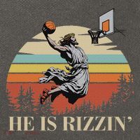 He Is Rizzin Jesus Playing Basketball Funny Easter Day Cotton Canvas Backpack