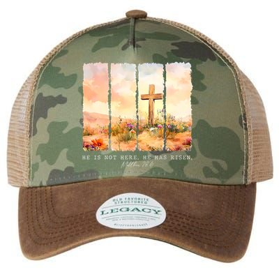 He Is Risen Christian Wildflower Happy Easter Legacy Tie Dye Trucker Hat