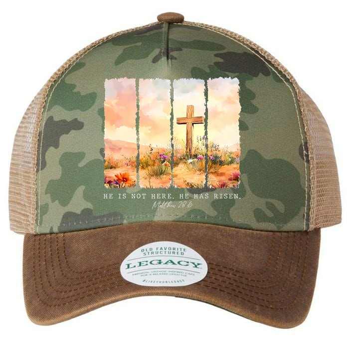 He Is Risen Christian Wildflower Happy Easter Legacy Tie Dye Trucker Hat