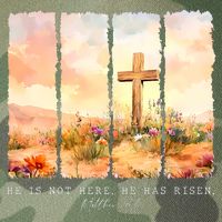 He Is Risen Christian Wildflower Happy Easter Legacy Tie Dye Trucker Hat