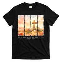 He Is Risen Christian Wildflower Happy Easter T-Shirt