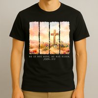 He Is Risen Christian Wildflower Happy Easter T-Shirt
