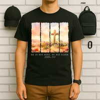 He Is Risen Christian Wildflower Happy Easter T-Shirt
