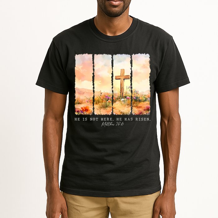 He Is Risen Christian Wildflower Happy Easter Tall T-Shirt
