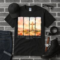 He Is Risen Christian Wildflower Happy Easter Tall T-Shirt