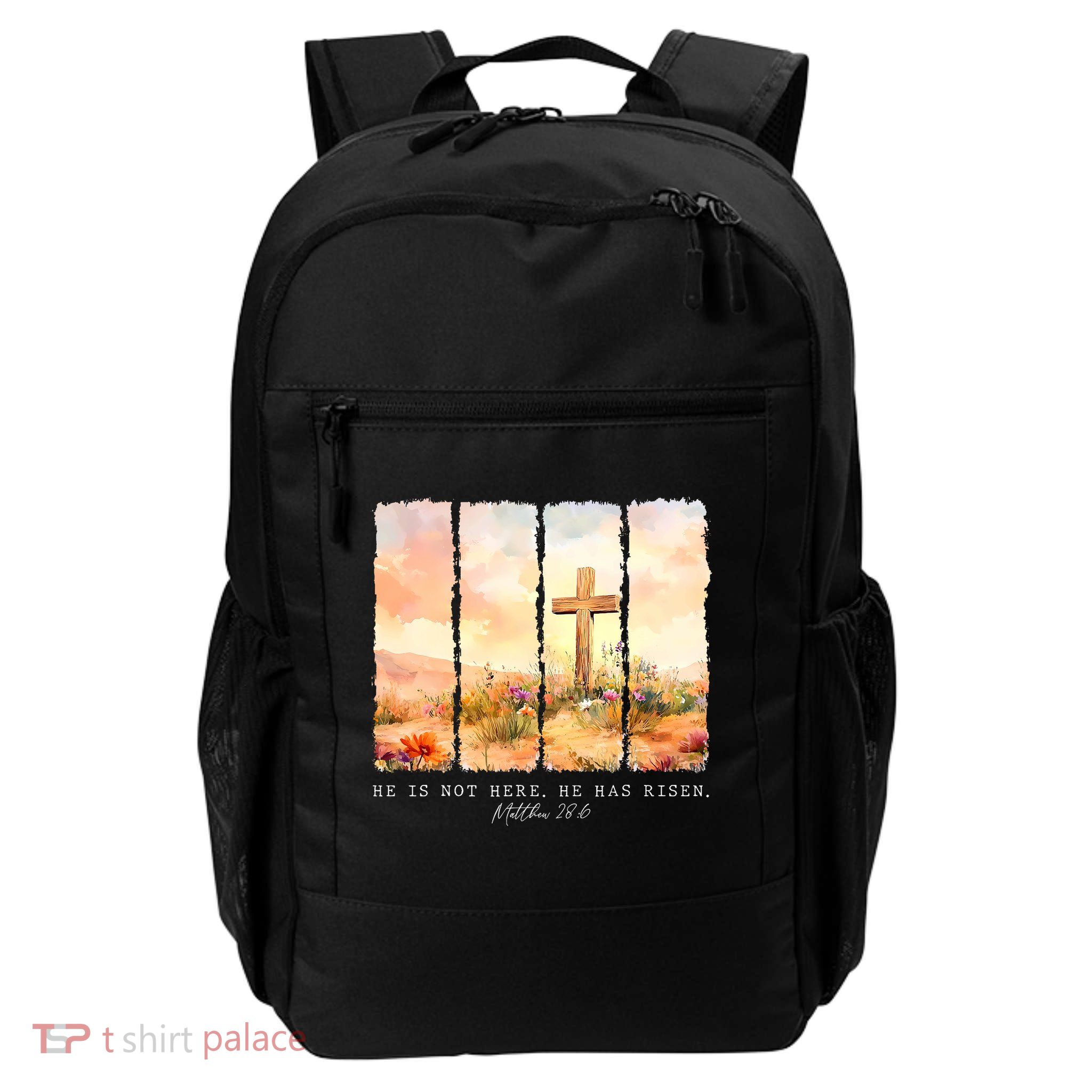 He Is Risen Christian Wildflower Happy Easter Backpack