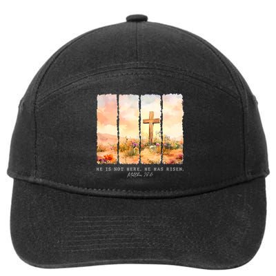 He Is Risen Christian Wildflower Happy Easter 7-Panel Snapback Hat