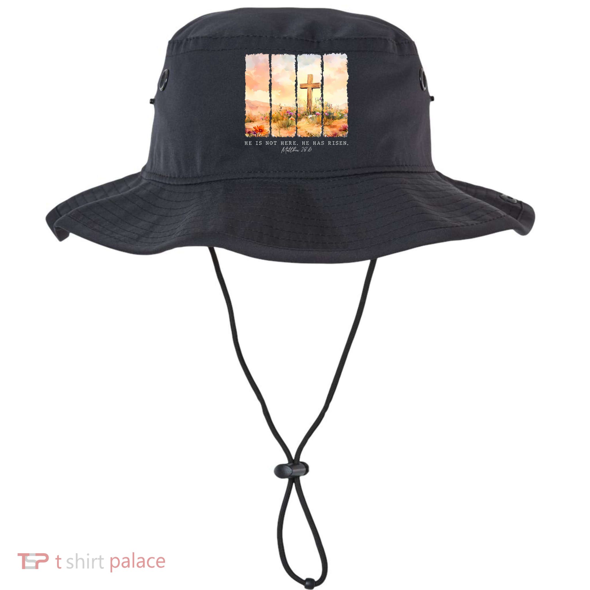 He Is Risen Christian Wildflower Happy Easter Bucket Hat