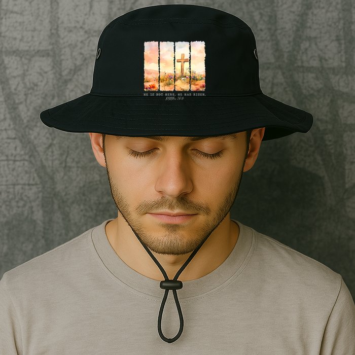 He Is Risen Christian Wildflower Happy Easter Bucket Hat