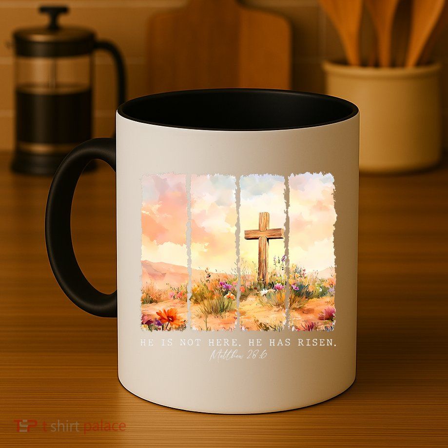 He Is Risen Christian Wildflower Happy Easter Mug